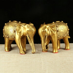 包郵銅大象擺件銅象吸水象一對宅店鋪開業禮品禮物中式