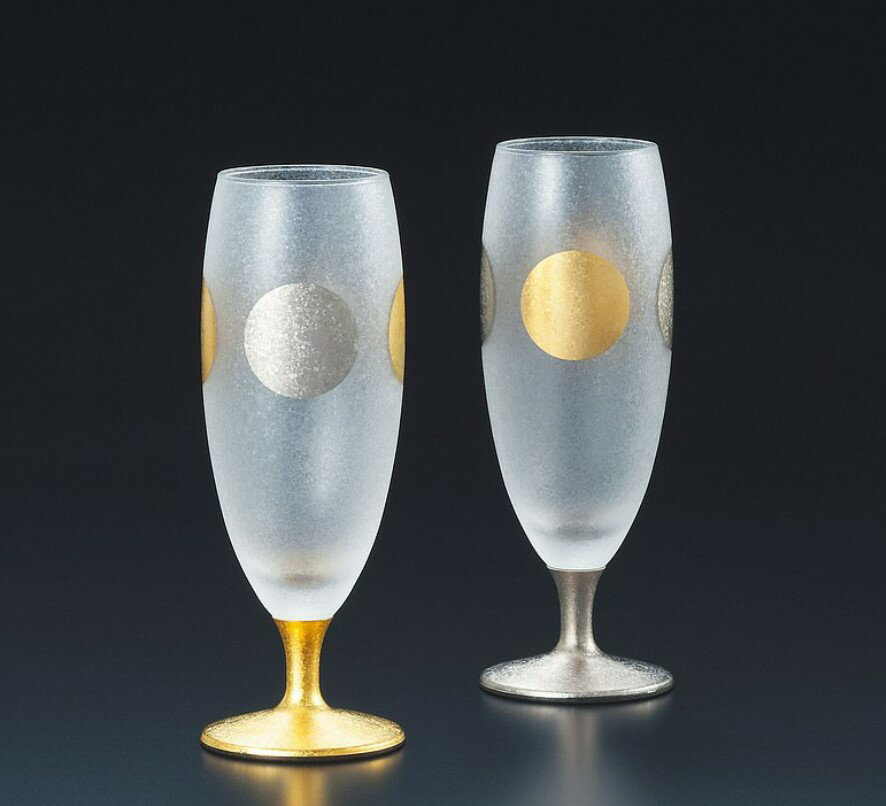 日本製【ADERIA】石塚硝子 日月高腳酒杯組 玻璃對杯