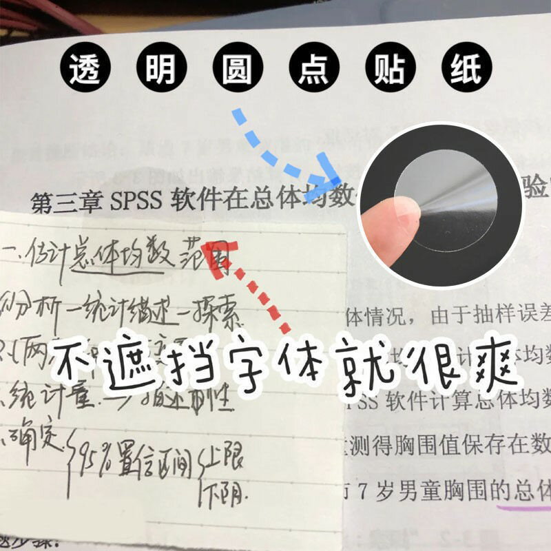 透明學生圓點貼紙學習手賬素材裝飾封口貼標簽防水貼上DIY索引貼