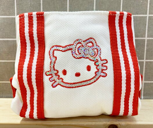 【震撼精品百貨】凱蒂貓 Hello Kitty 日本SANRIO三麗鷗 KITTY 帆布化妝袋/筆袋-紅#33531 震撼日式精品百貨
