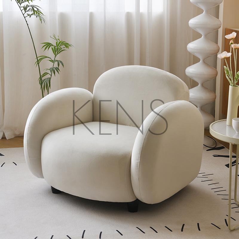 【KENS】沙發 沙發椅 北歐客廳沙發小戶型布藝簡約現代豆腐塊網紅款奶油風雙人小沙發