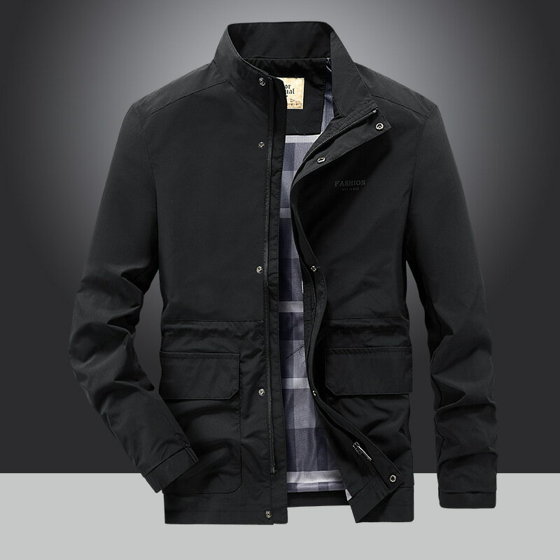 【巴黎精品】現貨+預購 防風外套休閒夾克-薄款立領工裝純色男外套3色a1du20