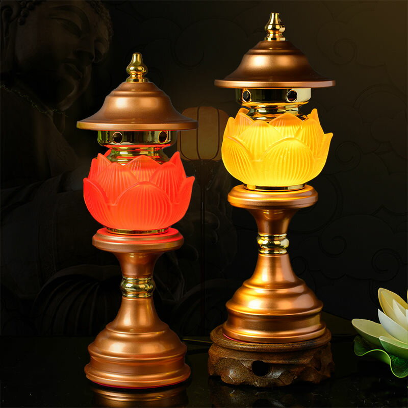 工廠直銷 【附發票】 免運 佛具 供燈 佛燈 蓮花燈 佛前供燈 觀音菩薩佛堂燈佛燈新款招財仙家燈家用佛燈佛前長明燈LED蓮花燈特惠/開立發票 全館八折 售後保障 s1217