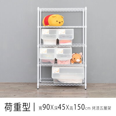 倉庫架/置物架 荷重型 90x45x150公分烤漆五層波浪收納架 dayneeds