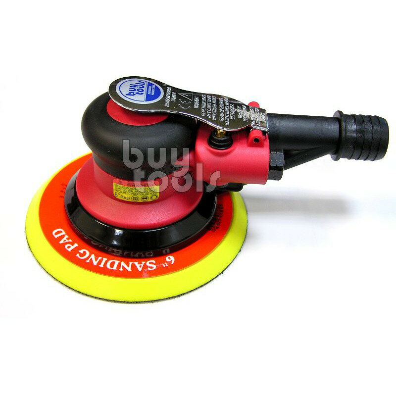 BuyTools-Air sander靜音6吋氣動研磨機 自吸集塵磨土機 打磨機 砂光機,附集塵管棉袋,臺灣製造「含稅」