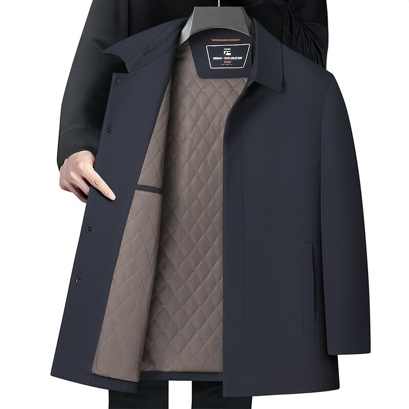 【巴黎精品】現貨+預購 鋪棉外套夾棉夾克-絲質翻領商務休閒輕便保暖男外套2色a1iy12