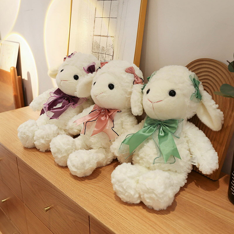 可愛韓國卷毛小羊玩偶兒童安撫公仔洛麗塔布娃娃毛絨玩具禮物女