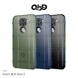 QinD Redmi 紅米 Note 9 戰術護盾保護套 TPU 手機殼 鏡頭加高【APP下單最高22%點數回饋】
