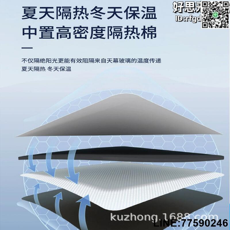 【快樂購】汽車天窗遮陽簾靜電吸附式防曬擋車頂天幕配件改裝隔熱遮陽擋板