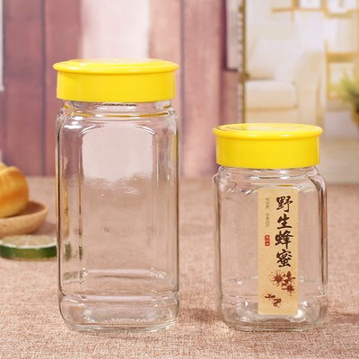 食品級密封罐玻璃瓶子蜂蜜瓶咸菜罐泡酒泡菜壇子帶蓋家用儲物罐子