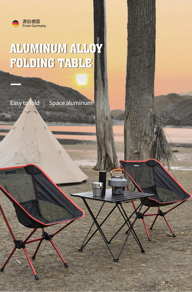 鋁合金戶外折疊桌便攜式露營野餐桌子野外燒烤桌椅