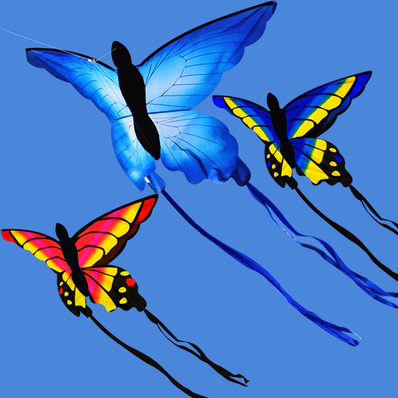 。濰坊風箏 蝴蝶風箏 藍蝴蝶夜光LED風箏 新款成人兒童卡通線輪