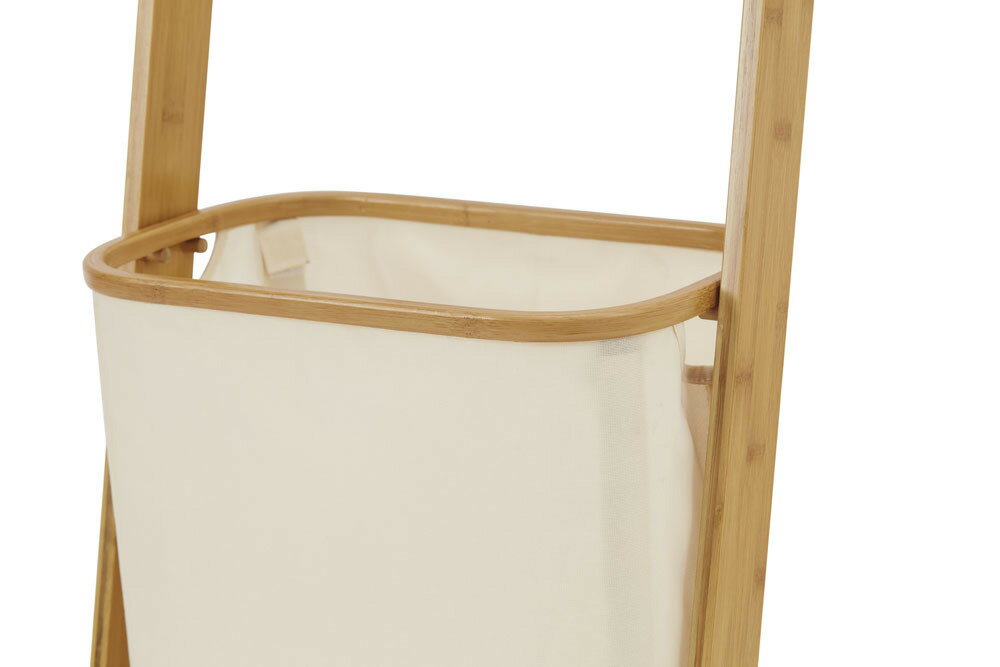 落地多功能置物架浴室多層竹製收納架靠墻架布藝臟衣籃