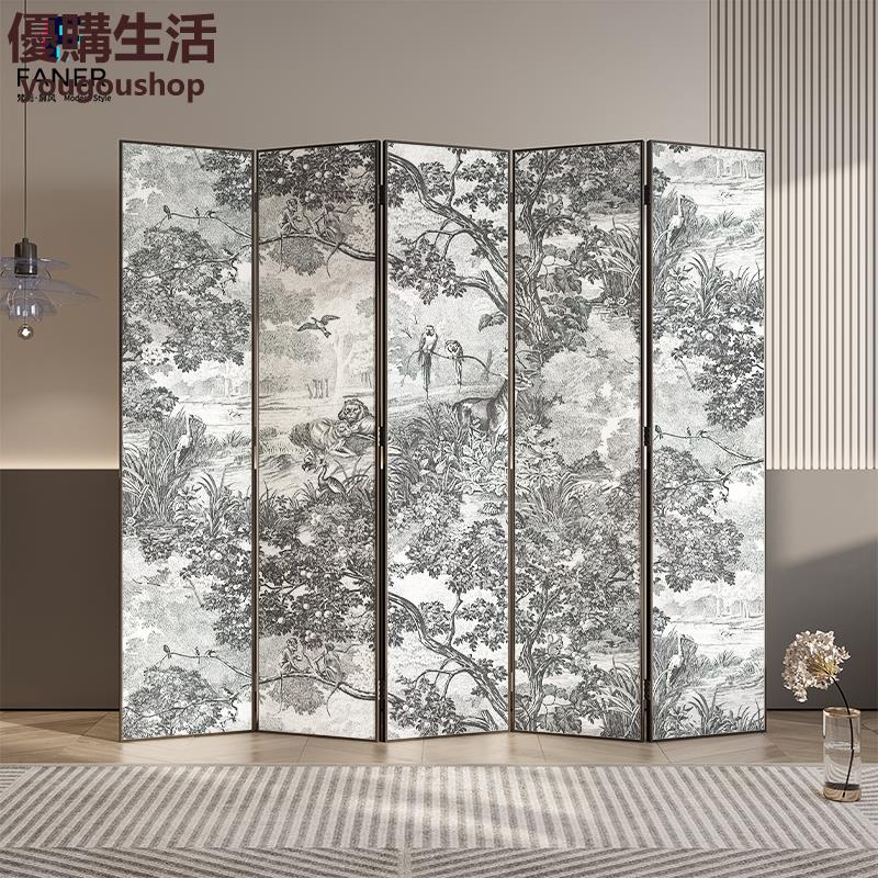 優購生活~定製梵而鋁合金屬屏風隔斷折疊移動玄關客廳臥室遮擋現代簡約復古家用定製 屏風櫃 屏風 隔間 客廳 玄關櫃 隔板 屏風架訂製 可付費上門安裝