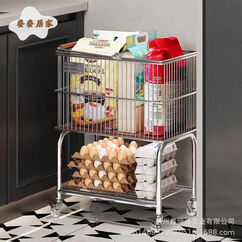中古廚房用品小推車 置物架 多層 收納架 移動零食果蔬儲物架[DD0428008]