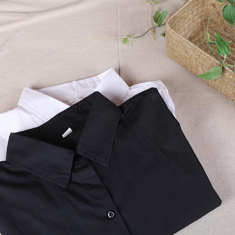 【巴黎精品】現貨+預購 襯衫長袖上衣-個性標籤造型寬鬆女裝2色a1bt7