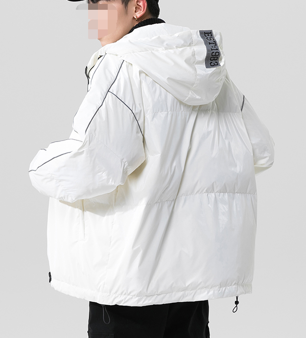 FINDSENSE X 男女外套冬季禦寒保暖外套連帽羽絨服 80%白鴨絨外套夜光條連帽羽絨服男外套