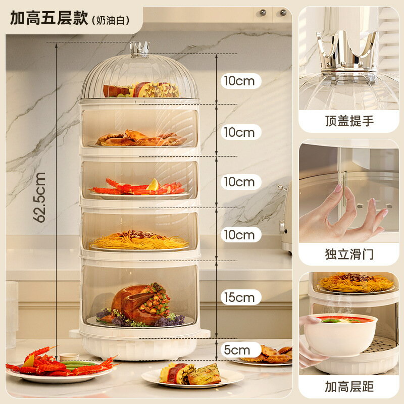 【喜挖】保溫菜罩冬天加熱飯菜熱菜神器冬季家用多層收納架溫菜恒溫罩蓋 0