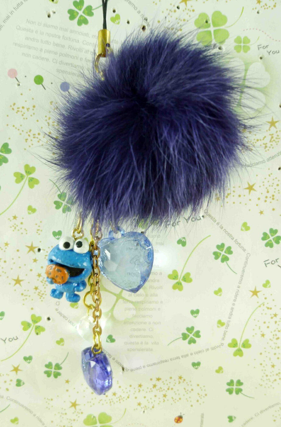 【震撼精品百貨】Sesame Street 芝麻街 手機吊飾-藍色 震撼日式精品百貨