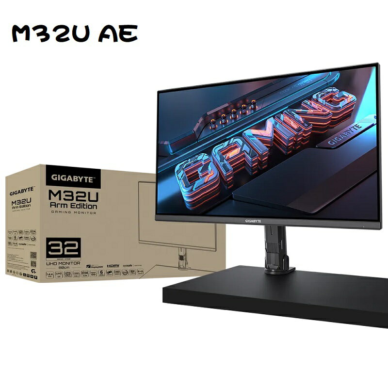 【最高現折268】GIGABYTE 技嘉 M32U AE 4K/144hz/1ms/IPS 32吋電競螢幕