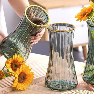 玻璃花瓶創意插花水養風滿天星大口徑水培擺件客廳家用富貴竹跨境
