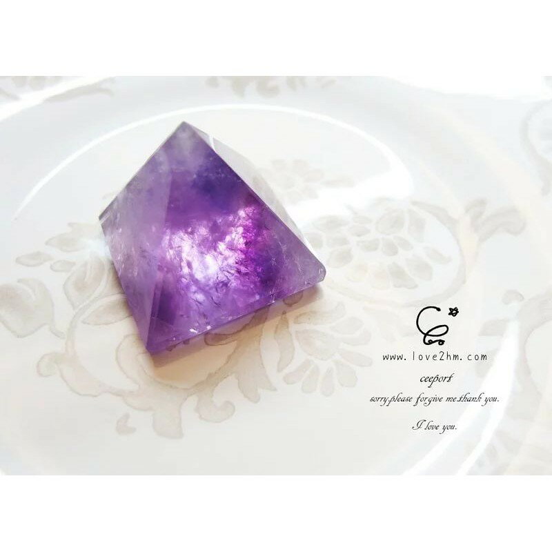 紫水晶-金字塔A/紫水晶 /水晶飾品/ [晶晶工坊-love2hm]