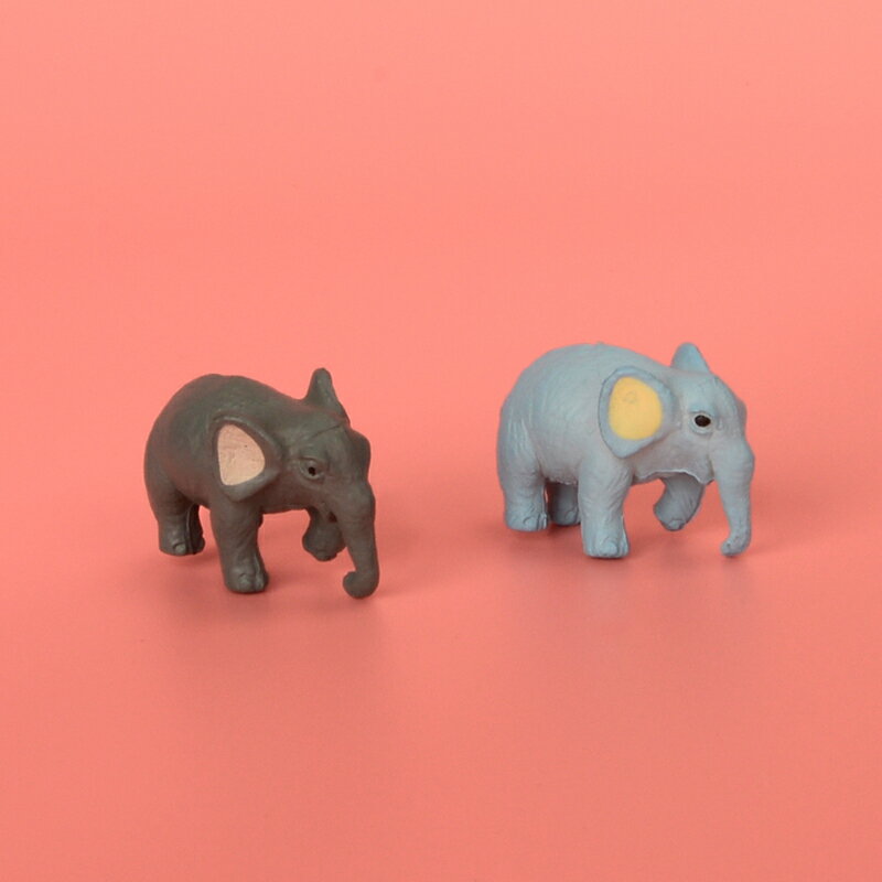 微縮大象迷你小象模型桌面可愛小動物仿真玩具微景觀多肉裝飾擺件