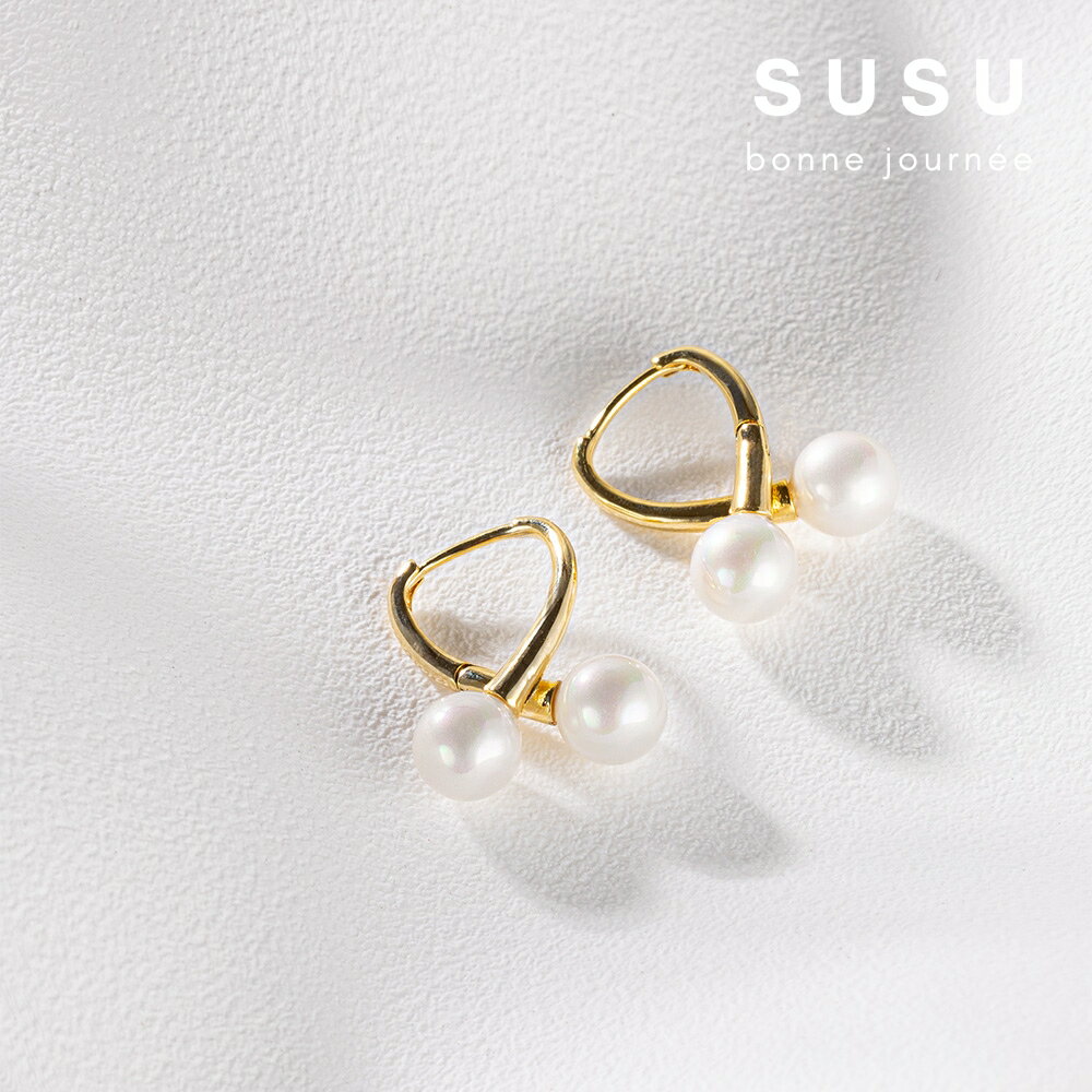 SU SU︱法式交叉珍珠耳環❤️日韓 明星 熱銷 925純銀 防過敏 珍珠 飾品 耳環 項鍊 手鍊 穿搭 時尚 2