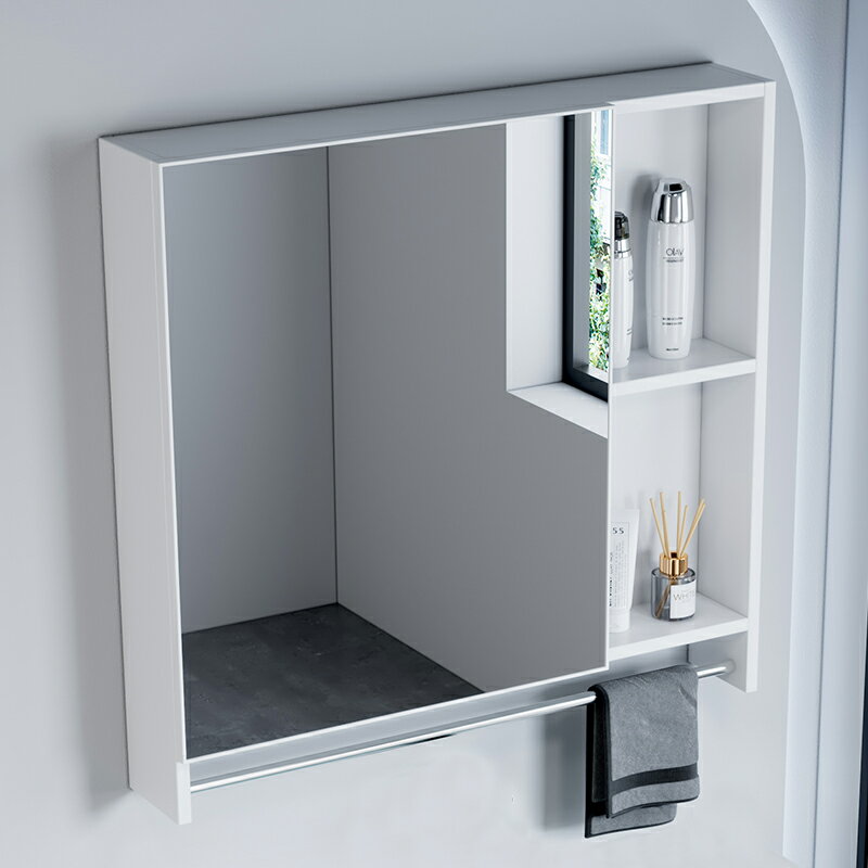 鏡櫃 鏡子 鏡櫃鏡箱太空鋁浴室櫃組合單獨收納盒衛生間掛牆式儲物鏡子北歐式【PP00342】