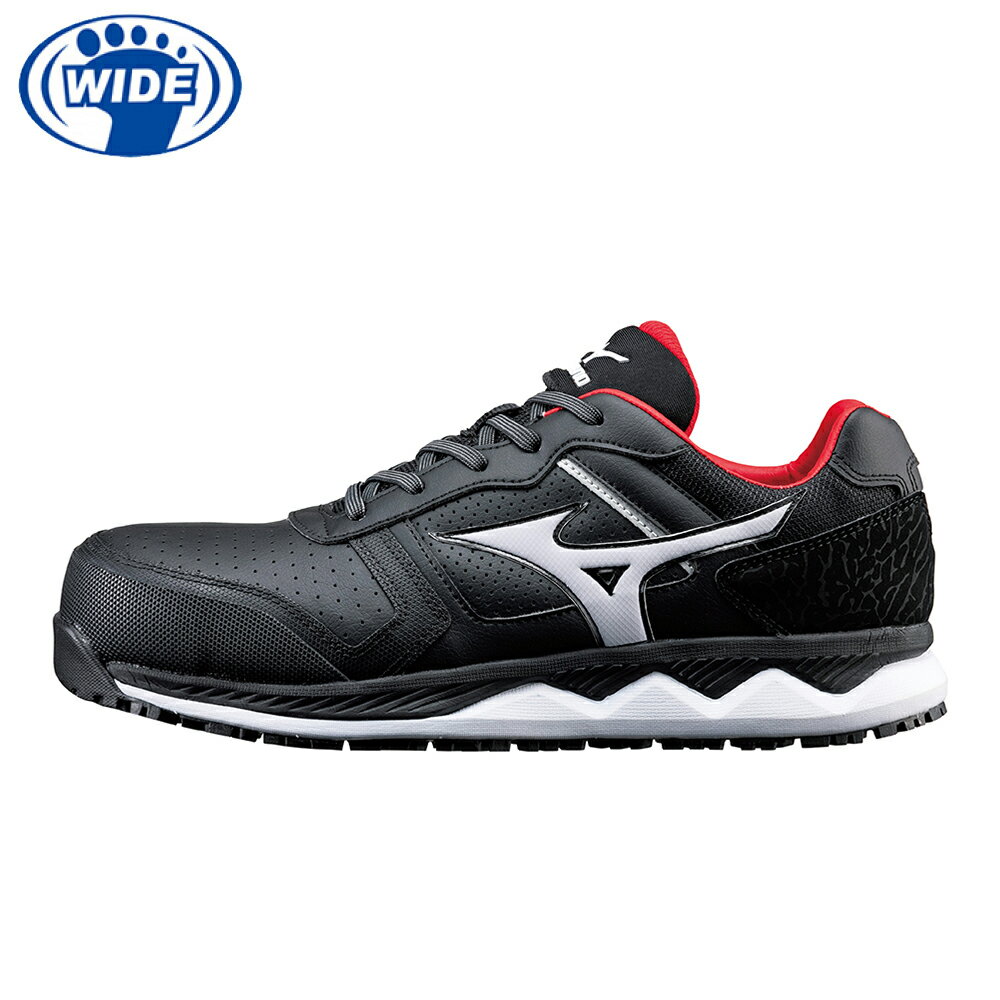 MIZUNO 防護鞋 3E楦 工作鞋 可收納鞋帶 鞋頭保護片 極致避震 F1GA213309 23FW BSMI認證字號R37104【樂買網】