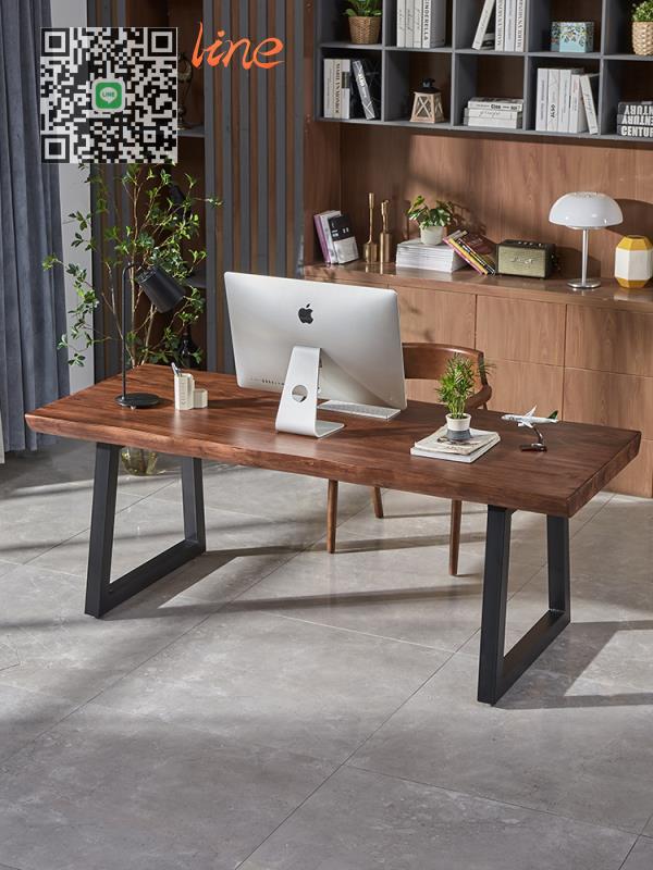 #書桌#實木 電腦桌 臺 式 家用 書桌 簡約 現代 辦公桌 書房書法寫字桌 自然邊茶桌