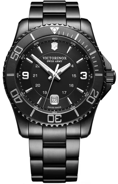 VICTORINOX 瑞士維氏 Maverick Black Edition腕錶(VISA-241798)-45mm-黑面鋼帶【刷卡回饋 分期0利率】【APP下單22%點數回饋】
