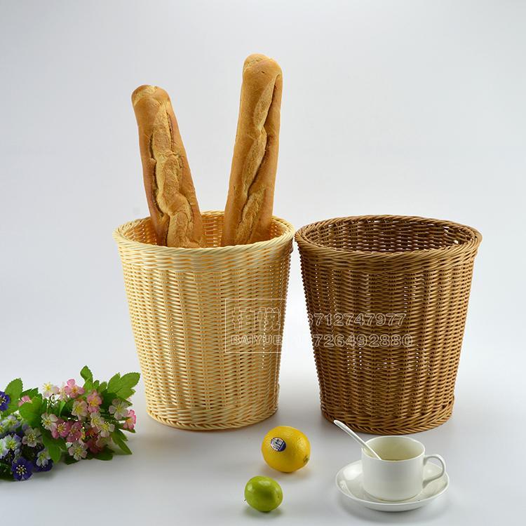 清倉仿藤編法式面包籃面包筒法棒面包筐面包桶面包簍收納桶置物籃 4