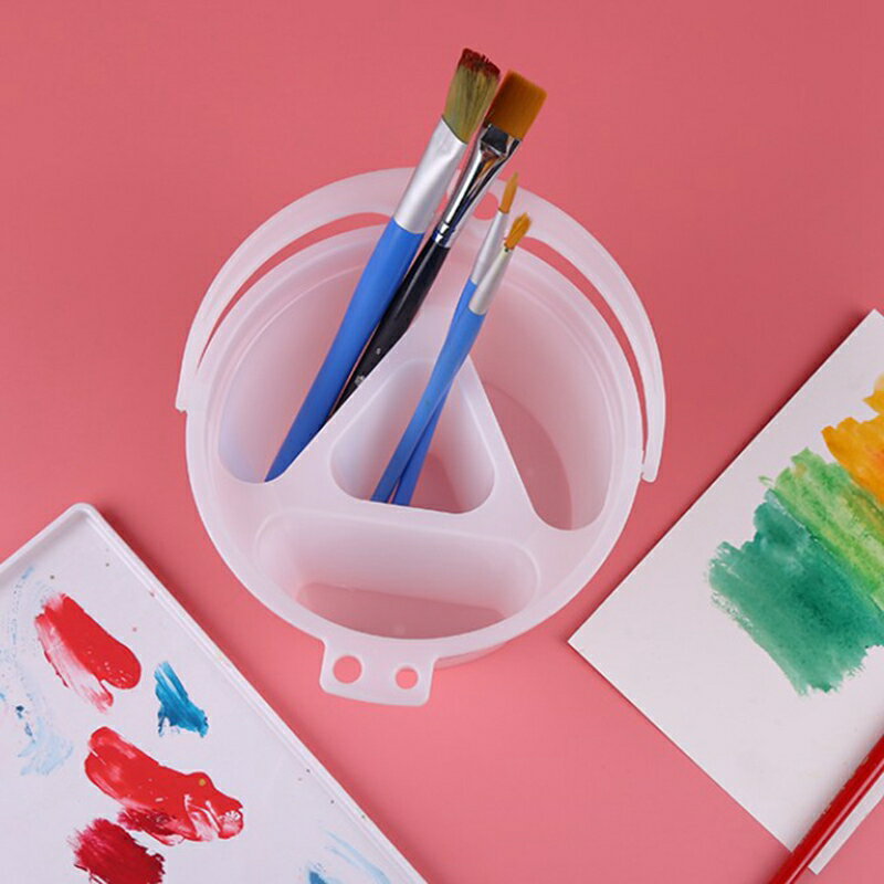 洗筆桶 日本櫻花四格便攜可手提洗筆桶水粉筆涮筆筒美術用品色彩顏料『XY15063』