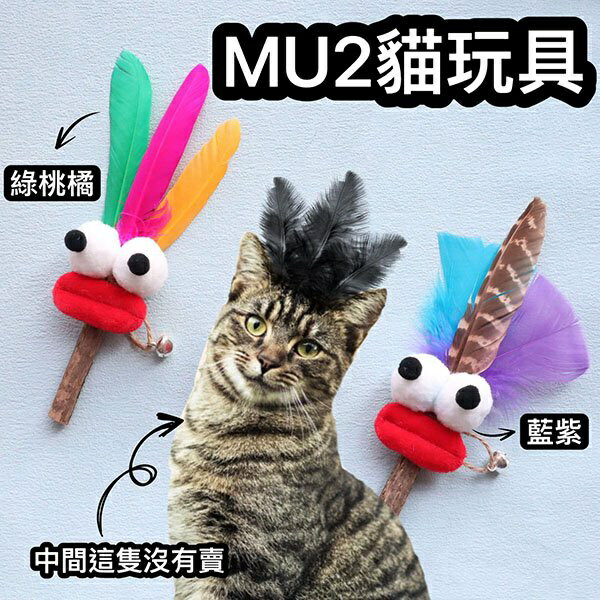 『台灣x現貨秒出』MU2土著羽毛貓貓玩具 寵物玩具 木天蓼玩具 貓玩具 貓磨玩具