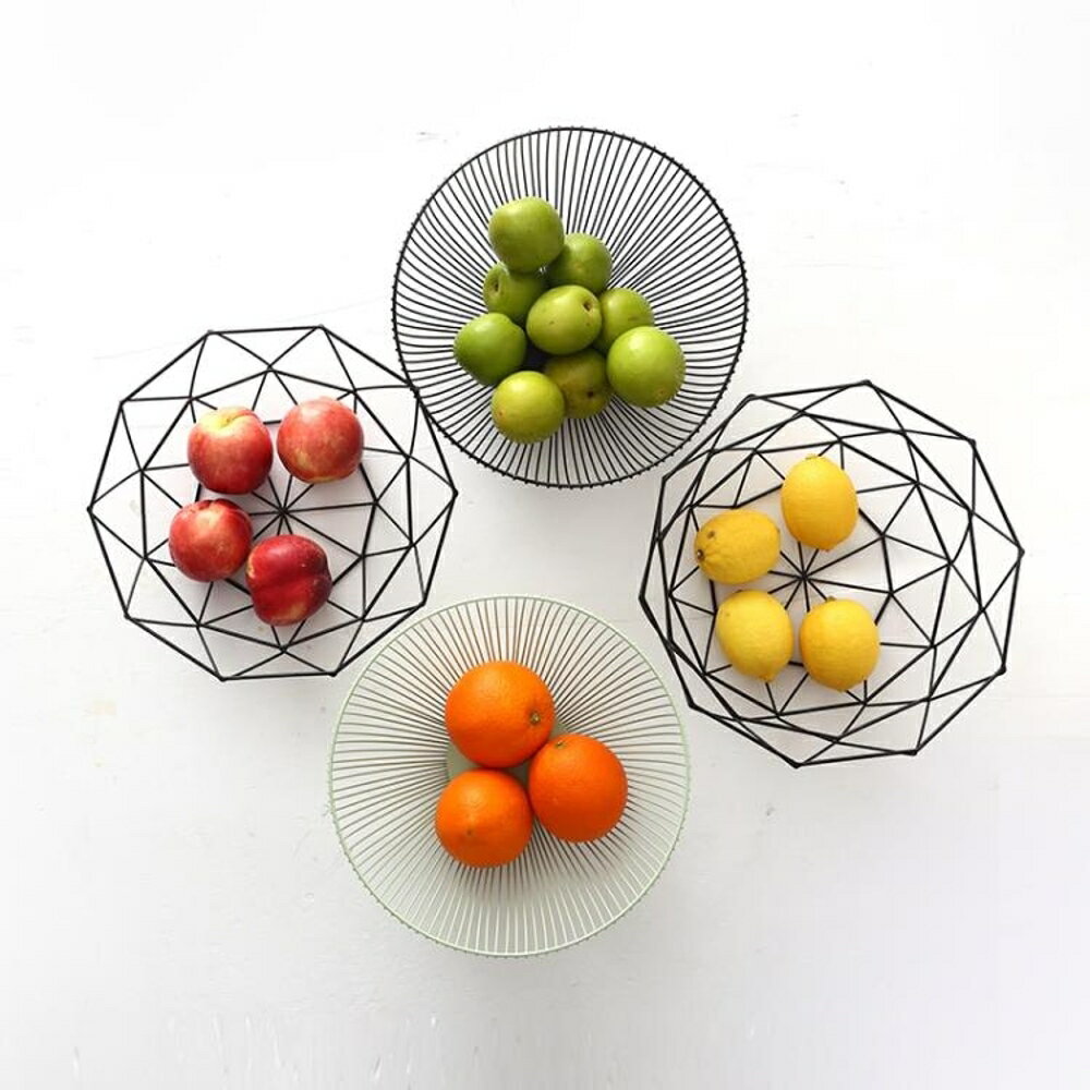 北歐水果盤客廳家用水果籃鐵藝水果盆零食桌面收納籃
