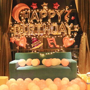 成人生日派對裝飾字母鋁膜氣球表白抖音布置用品套餐浪漫氣球裝飾