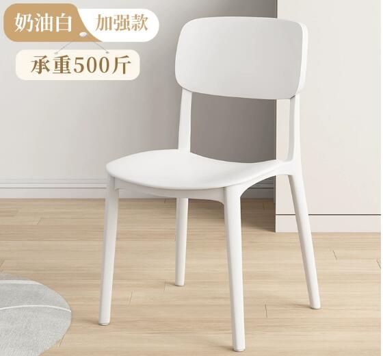 白色現代簡約餐桌休閒餐廳商用凳子靠背吃飯椅子家用北歐塑料餐椅