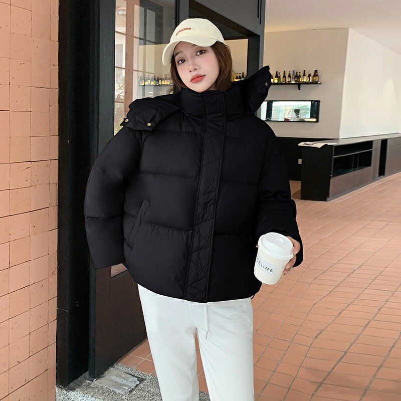【巴黎精品】羽絨棉外套夾棉夾克-輕盈保暖隨性自然女外套2色w1ag3