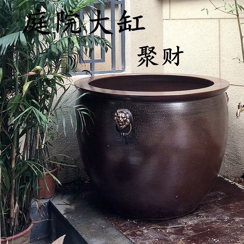 景德鎮仿古陶瓷魚缸1米大水缸庭院瓷缸睡蓮盆荷花缸碗蓮缸烏龜缸