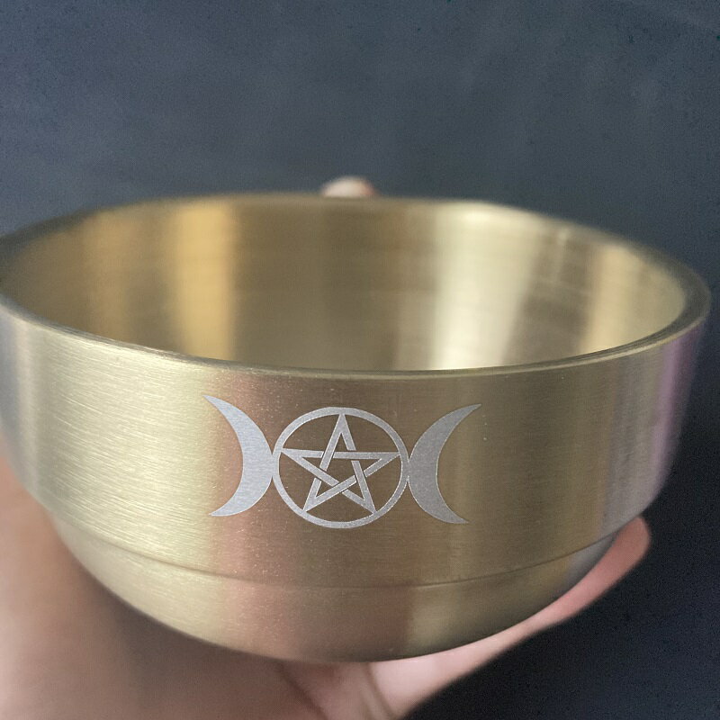 三相月 五芒星 儀式碗 祭壇碗 收納碗 Pentacle Bowl 道具碗