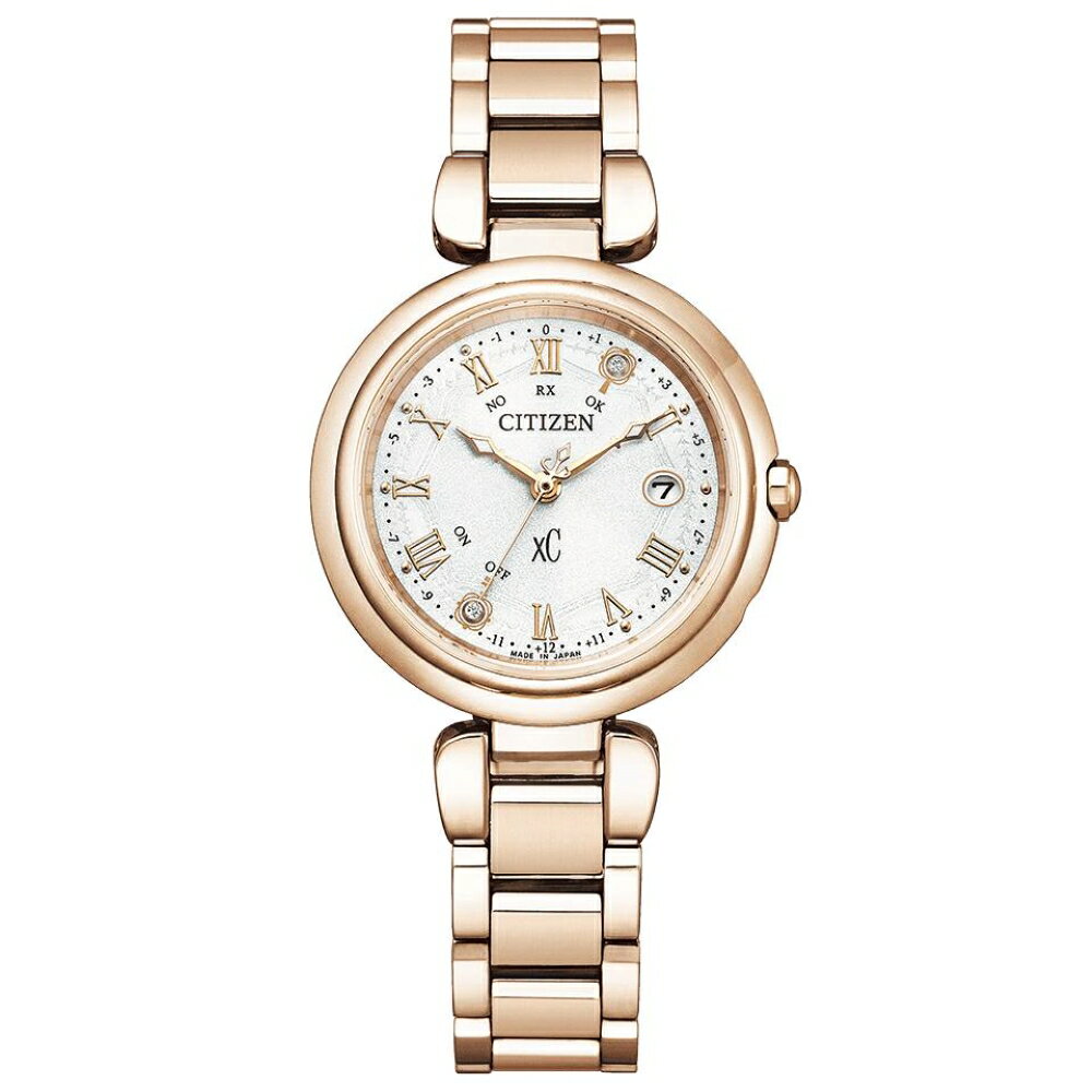 CITIZEN 星辰錶 xC系列 知性浪漫鈦金屬光動能電波錶(ES9464-52B)-29mm-白麵鈦帶【刷卡回饋 分期0利率】【APP下單點數13倍送】