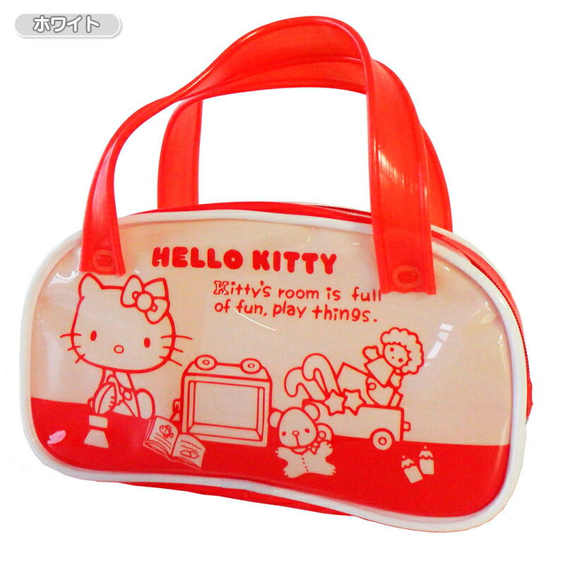 【震撼精品百貨】Hello Kitty 凱蒂貓 HELLO KITTY防水小提袋-積木圖案-白色 震撼日式精品百貨