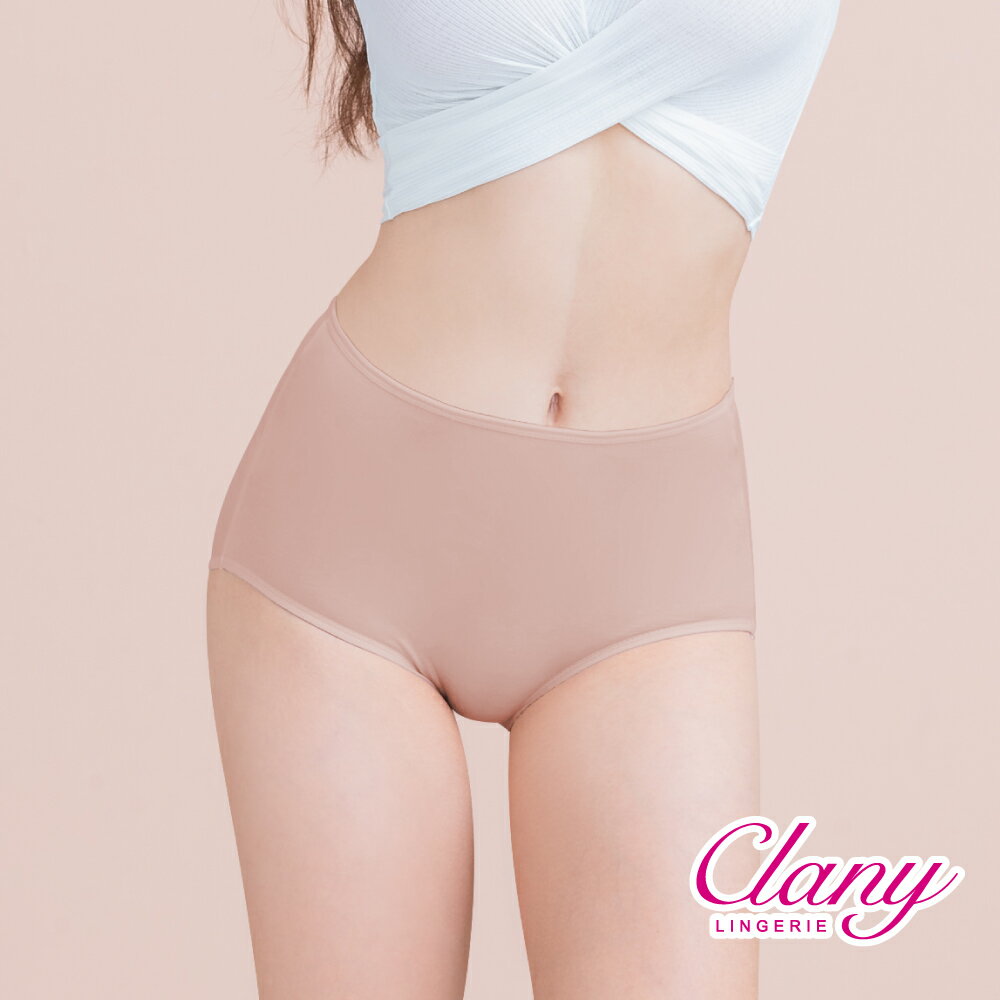 【可蘭霓Clany】台灣製親膚保養絲蛋白高腰包臀L-Q(2XL)加大尺碼健康彈性內褲 環保彈力(可可棕 2189-15)