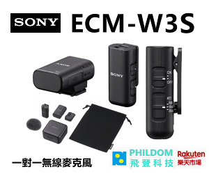 （預購）~ SONY ECM-W3S 一對一無線麥克風 ECMW3S 具有數位訊號處理功能 降噪與濾波功能，提供清晰收音 【公司貨開發票】