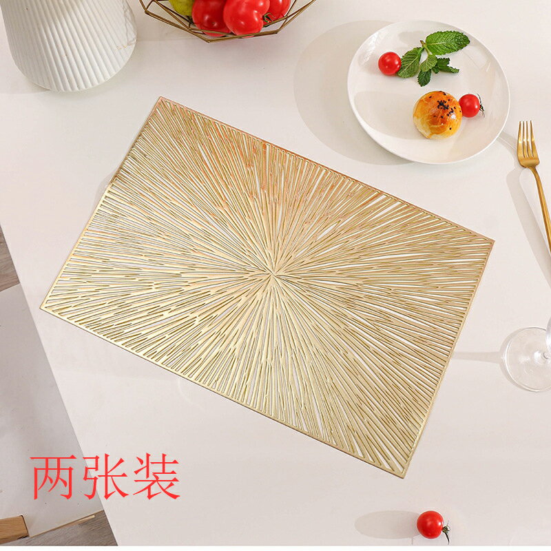 歐美長方煙花餐墊創意PVC鏤空高階餐桌墊隔熱防滑西餐廳防燙盤墊