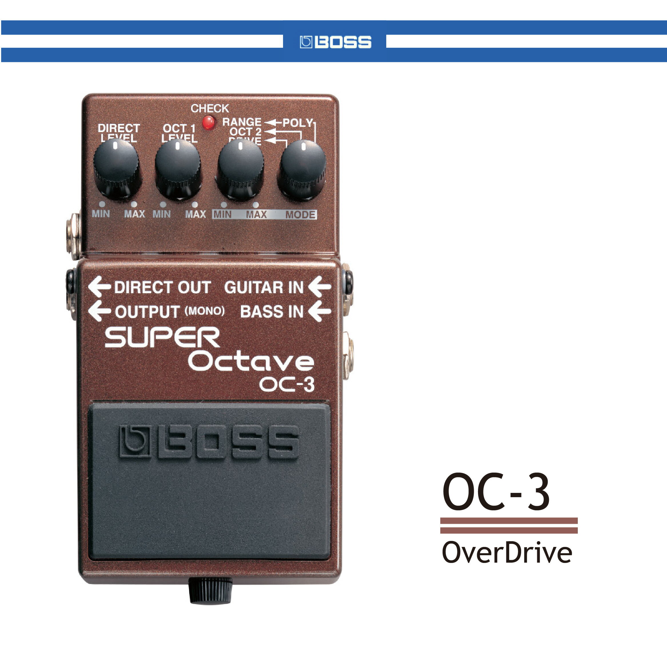 【非凡樂器】BOSS OC-3 Super Octave 超級八度音 OC-3可以製造出三個分開的聲音-原始音、低一個八度音、與低兩個八度音