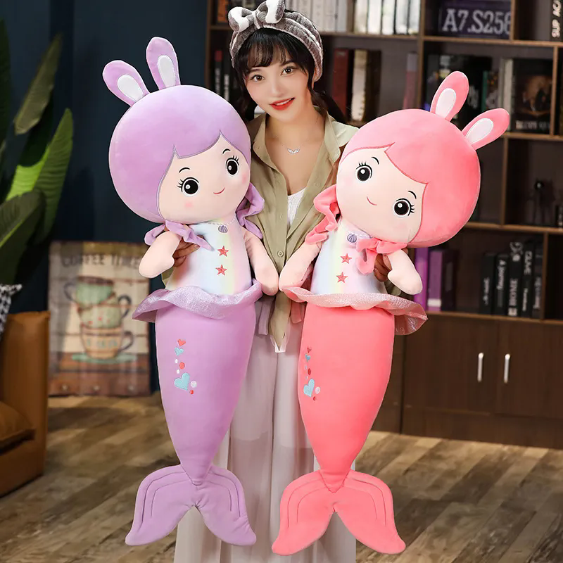 美人魚抱枕 公仔玩偶 可愛毛絨抱枕 公主抱枕 公仔布娃娃 可愛大玩偶 睡覺夾腿枕 陪睡長條枕 生日禮物【不二雜貨】