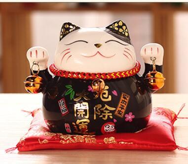 招財貓小擺件陶瓷創意禮品家居裝飾日本存錢罐客廳店鋪開業發財貓