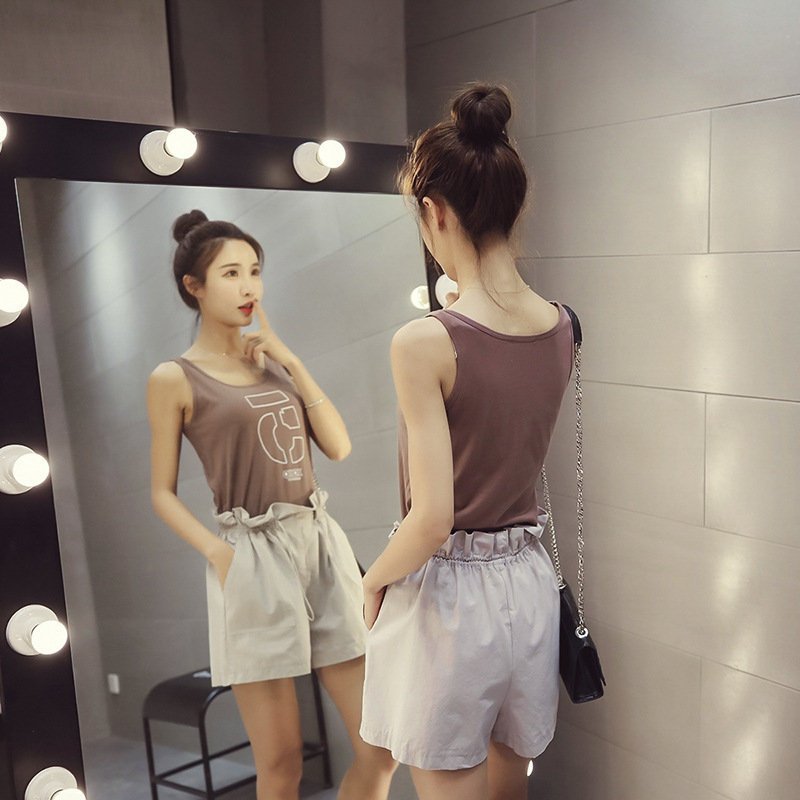FINDSENSE G5 韓國時尚 夏季 學生 百搭 修身 顯瘦 數字 背心